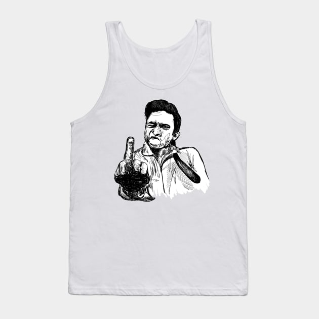 Johnny Cash Music Tank Top by Jamie Collins